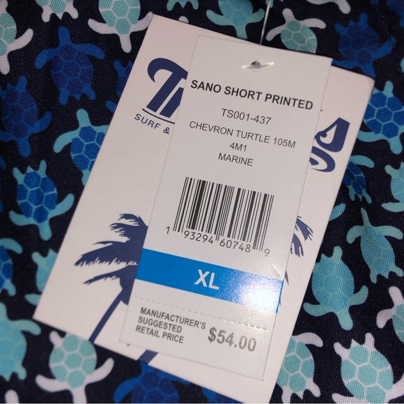 Trunks Surf and Swim Co. Brand Men’s Chevron Turtle Mesh Lined Trunks Size XL - Picture 9 of 12